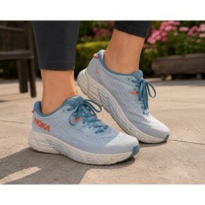 Hoka Gaviota 4 Womens Running Shoes Light Blue Coral Stability Sneakers Size 8